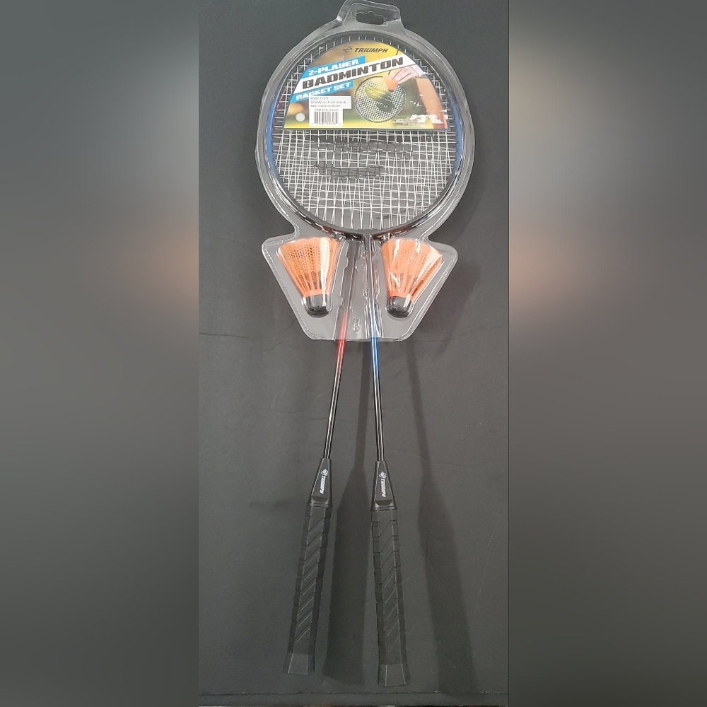 Triumph 2 player Badminton blue red ombre‎ fade effect racket set new